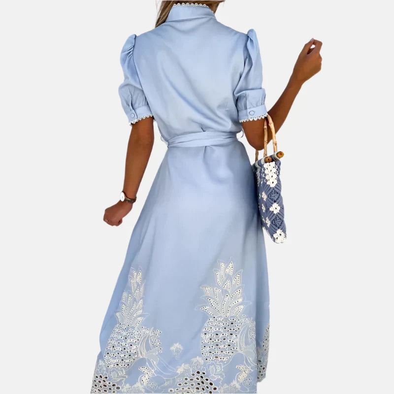 Women's Embroidered Blue Day Dress