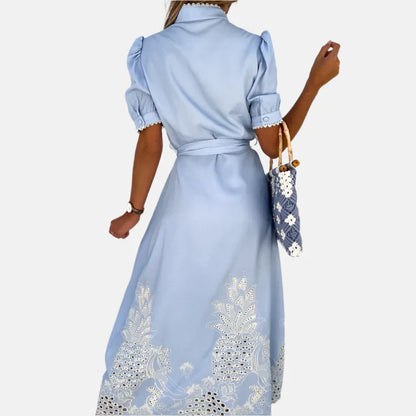 Women's Embroidered Blue Day Dress