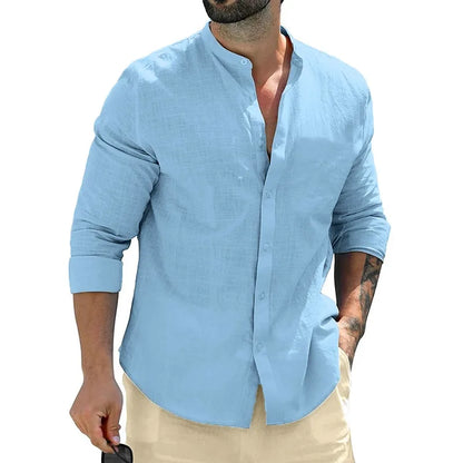 Men's Henley Shirt Breathable