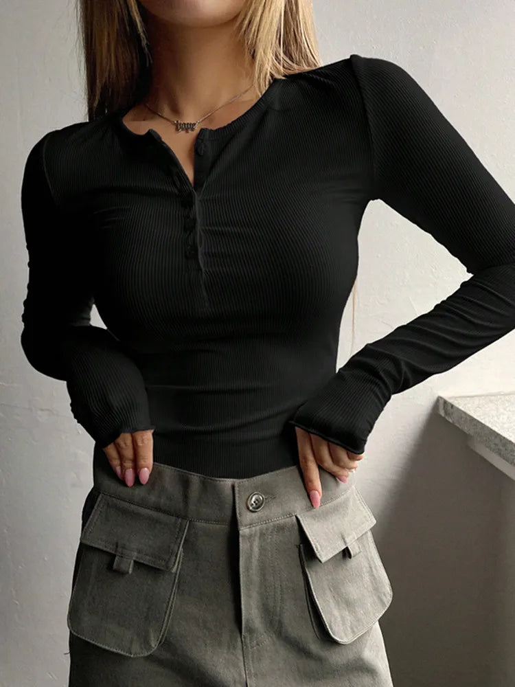 Men's Minimalist Rib Henley Shirt