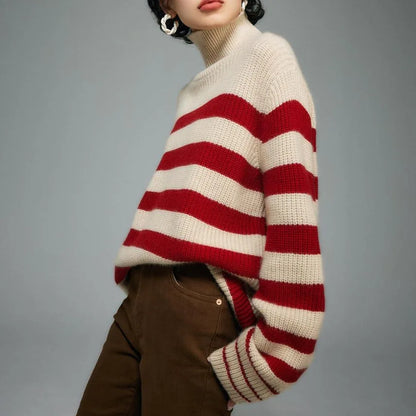 Women's Turtleneck Sweater Knit - 
Fashinoza