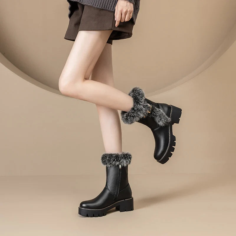 Zora Block-Heel Winter Boot - Jack Hafford