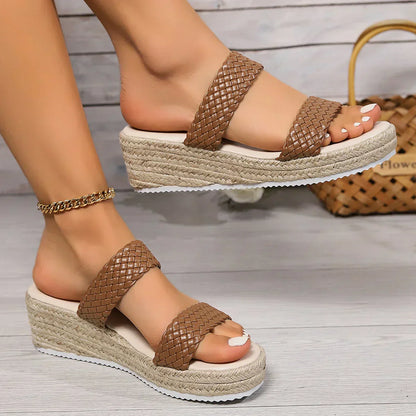 Elle Women's Woven Flat Sandals
