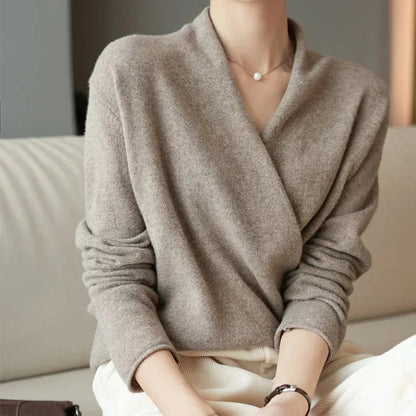 Donna | Women’s Spring Wrap Neck Knit Top