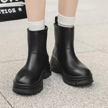 Women's Waterproof Mid-Calf Boots Thick Outsole Slip-Resistant