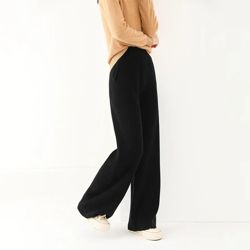 Relaxed Wide-Leg Pull-On Pants