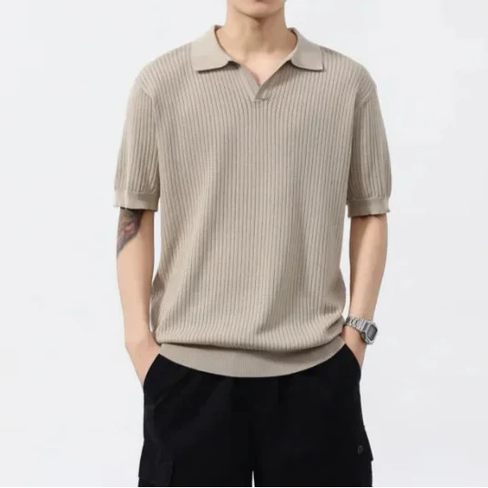 Women's Ribbed Polo Shirt - 
Fashinoza