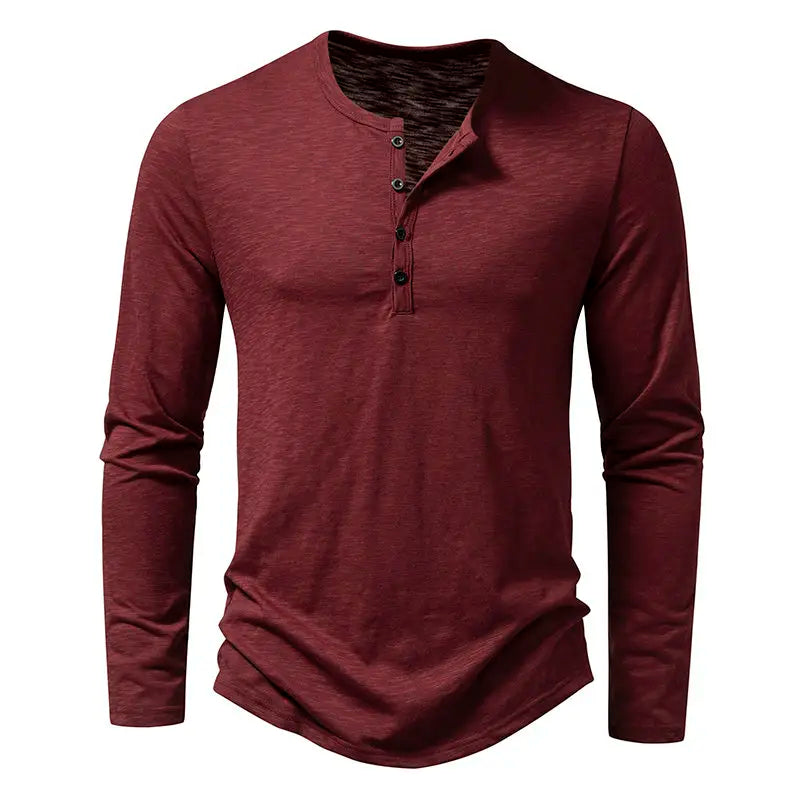 Vivana Women's Long Sleeve Henley Cotton Shirt