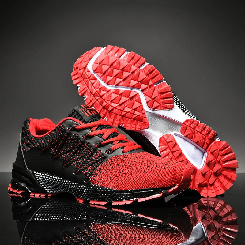 Men's Mesh Breathable Running Shoes Thick Sole Lightweight Outdoor Sports Sneakers