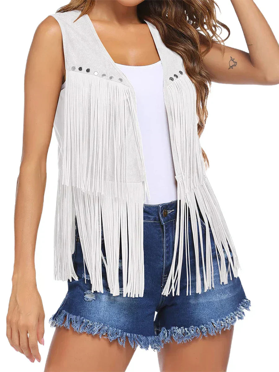 Women's Sleeveless Fringe Vest