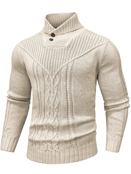 Classic Cable Knit Button Sweater