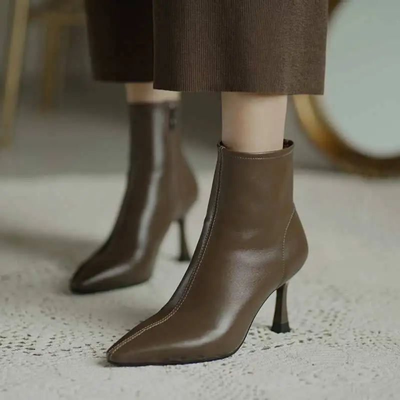 Women's Pointed Toe Ankle Boots Heel Style