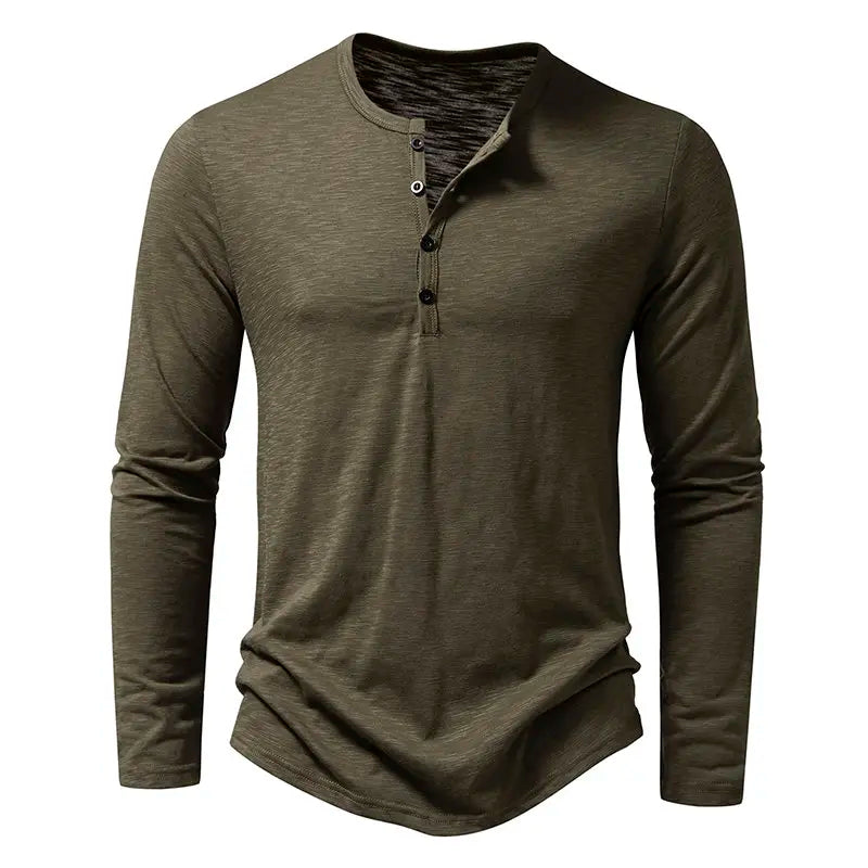 Vivana Women's Long Sleeve Henley Cotton Shirt