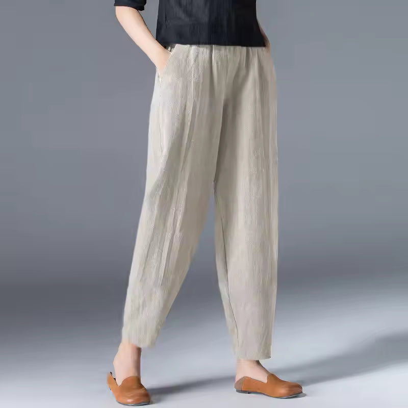 Women's High Waist Tapered Fit Trousers