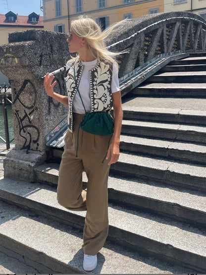 Women's Floral Vest Embroidered Sleeveless