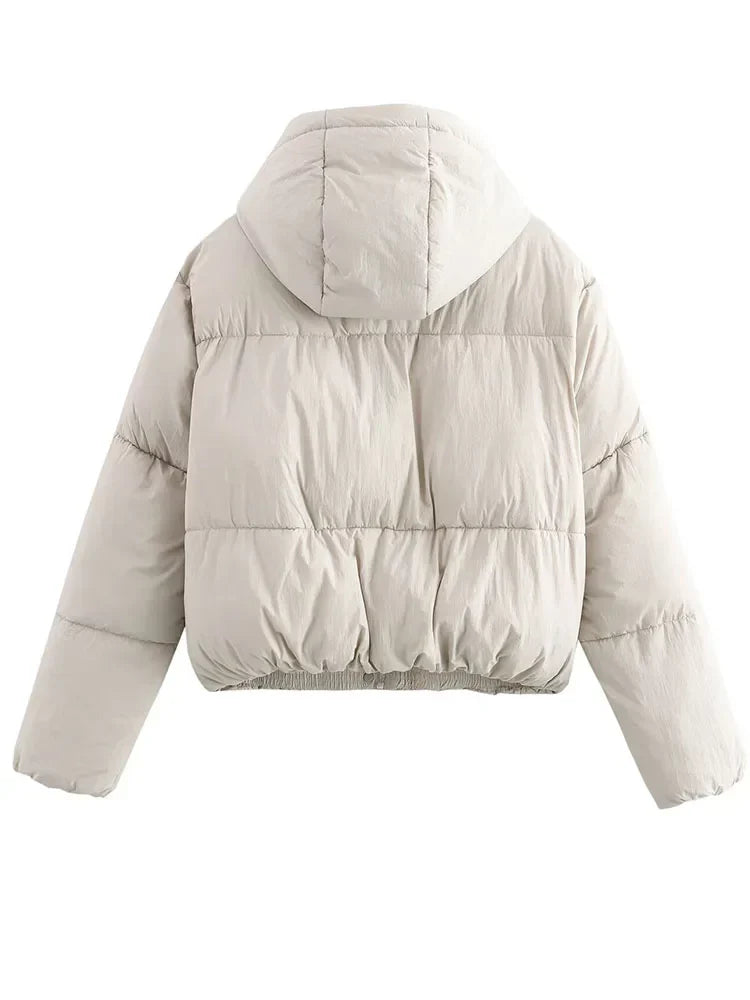 Women's Quilted Puffer Jacket Hooded Thick Warm Winter Coat