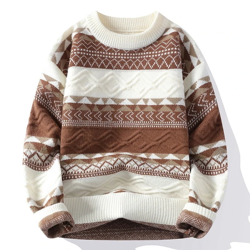Geometric Knit Pattern Sweater
