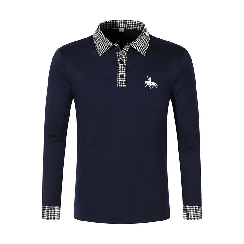 Men's Long Sleeve Slim Fit Polo Shirt