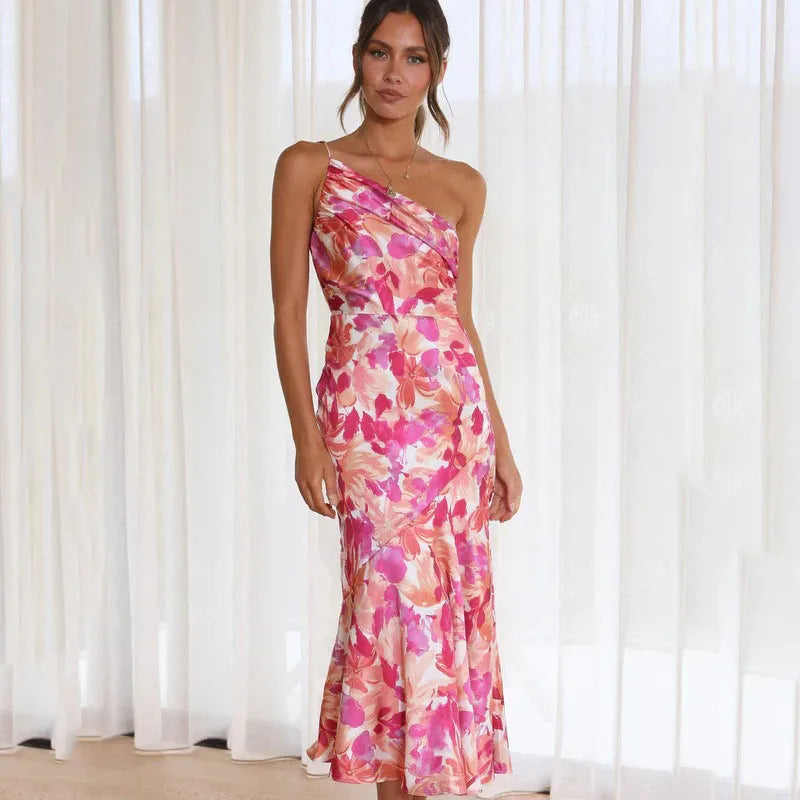 Madison Women's Asymmetrical Floral Midi Dress - 
Fashinoza