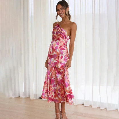 Madison Women's Asymmetrical Floral Midi Dress