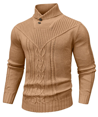 Classic Cable Knit Button Sweater