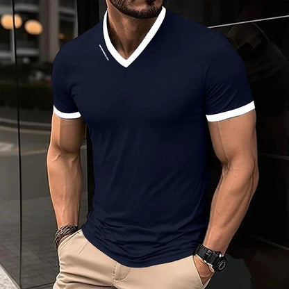 Men's V Neck Slim Fit T-Shirt - 
Fashinoza