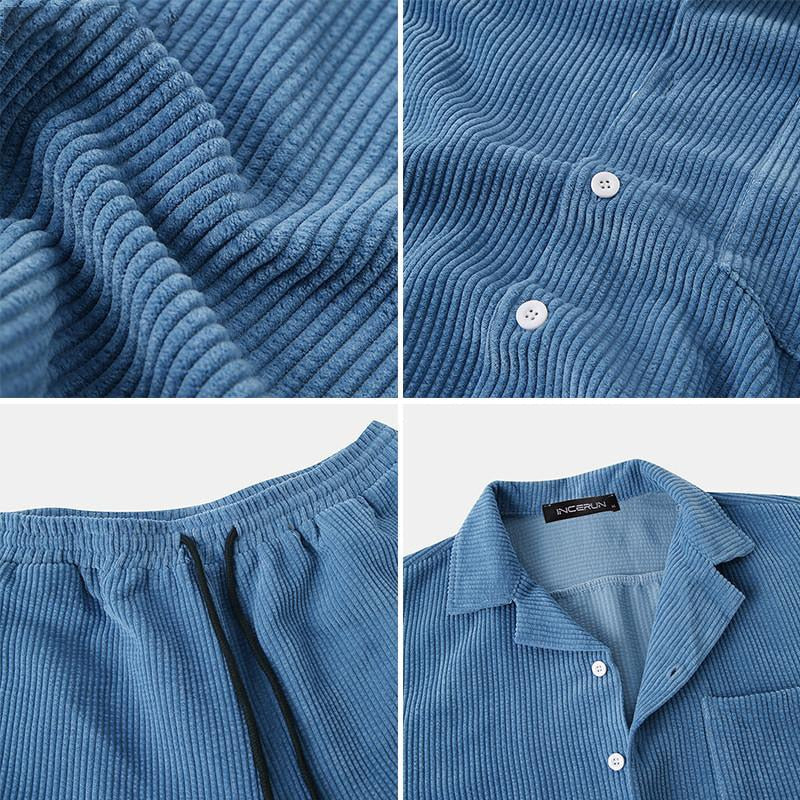 Men's Summer Ribbed Clothing Set Comfortable