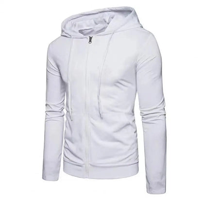 Men's Slim Fit Zip Up Sport Hoodie Adjustable Drawstring