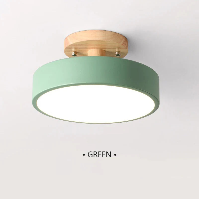 Wooden Round Ceiling Light Nordic Style - 
Fashinoza