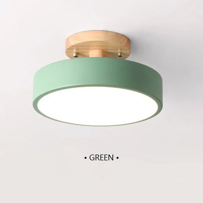 Wooden Round Ceiling Light Nordic Style - 
Fashinoza