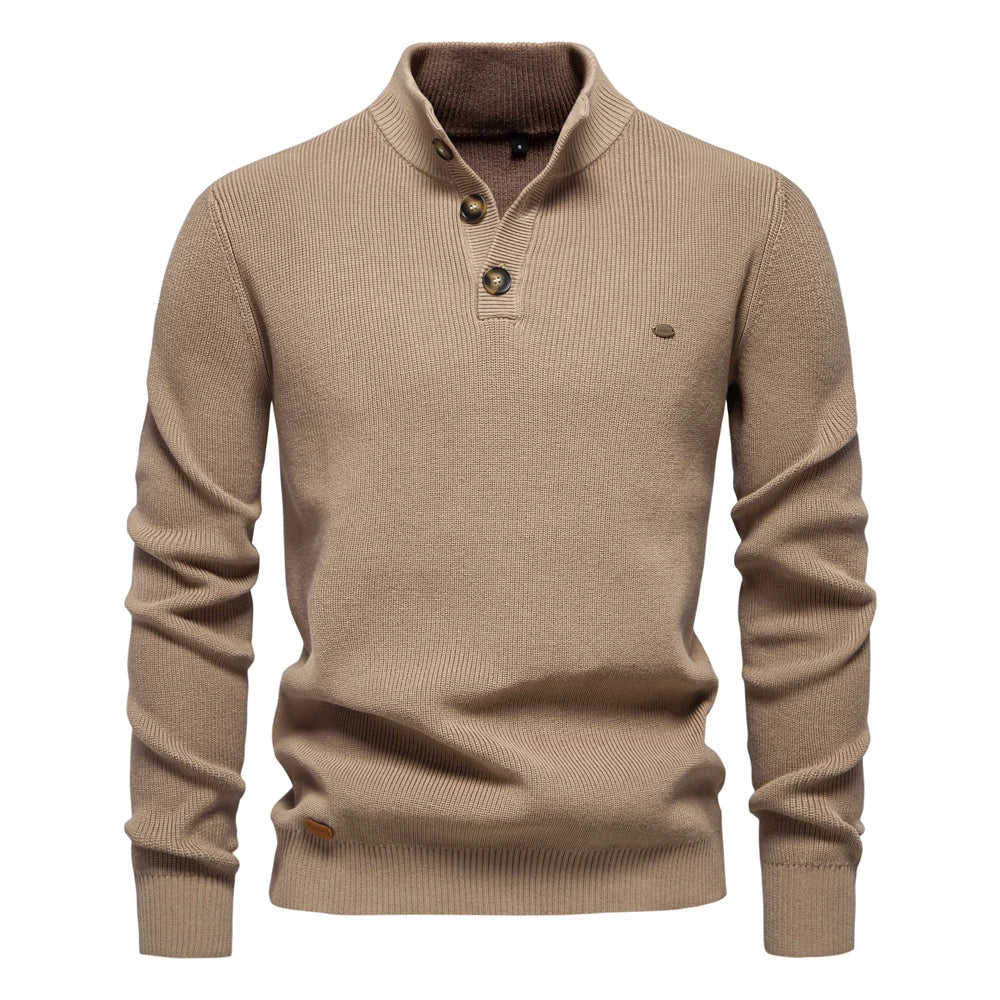 Women's Buttoned Sweater Maple Wood - Fashinoza