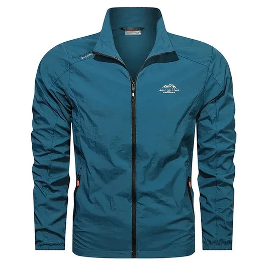 Men's Lightweight Windbreaker Waterproof Nylon Black - Fashinoza