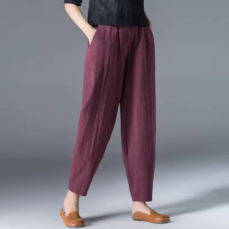 Women's High Waist Tapered Fit Trousers