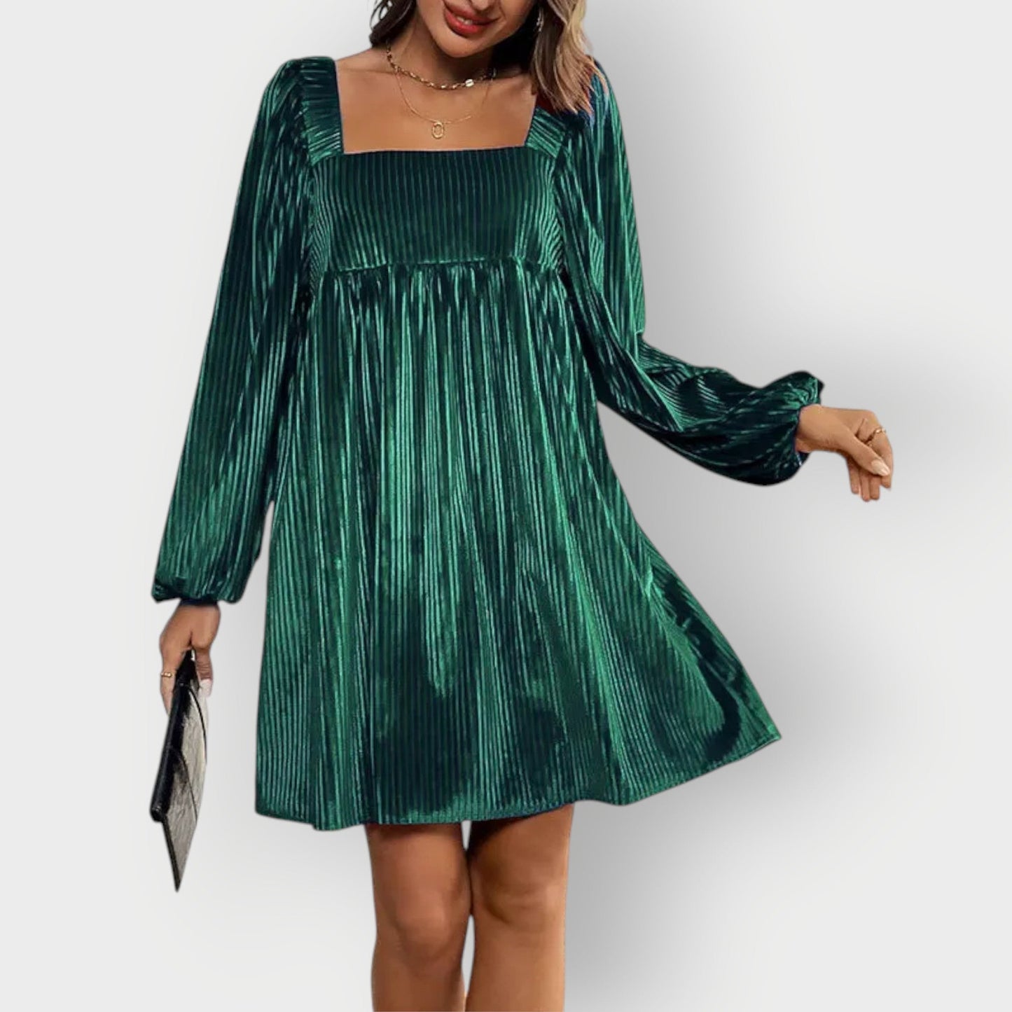 Women's Velvet Backless Dress - Fashinoza