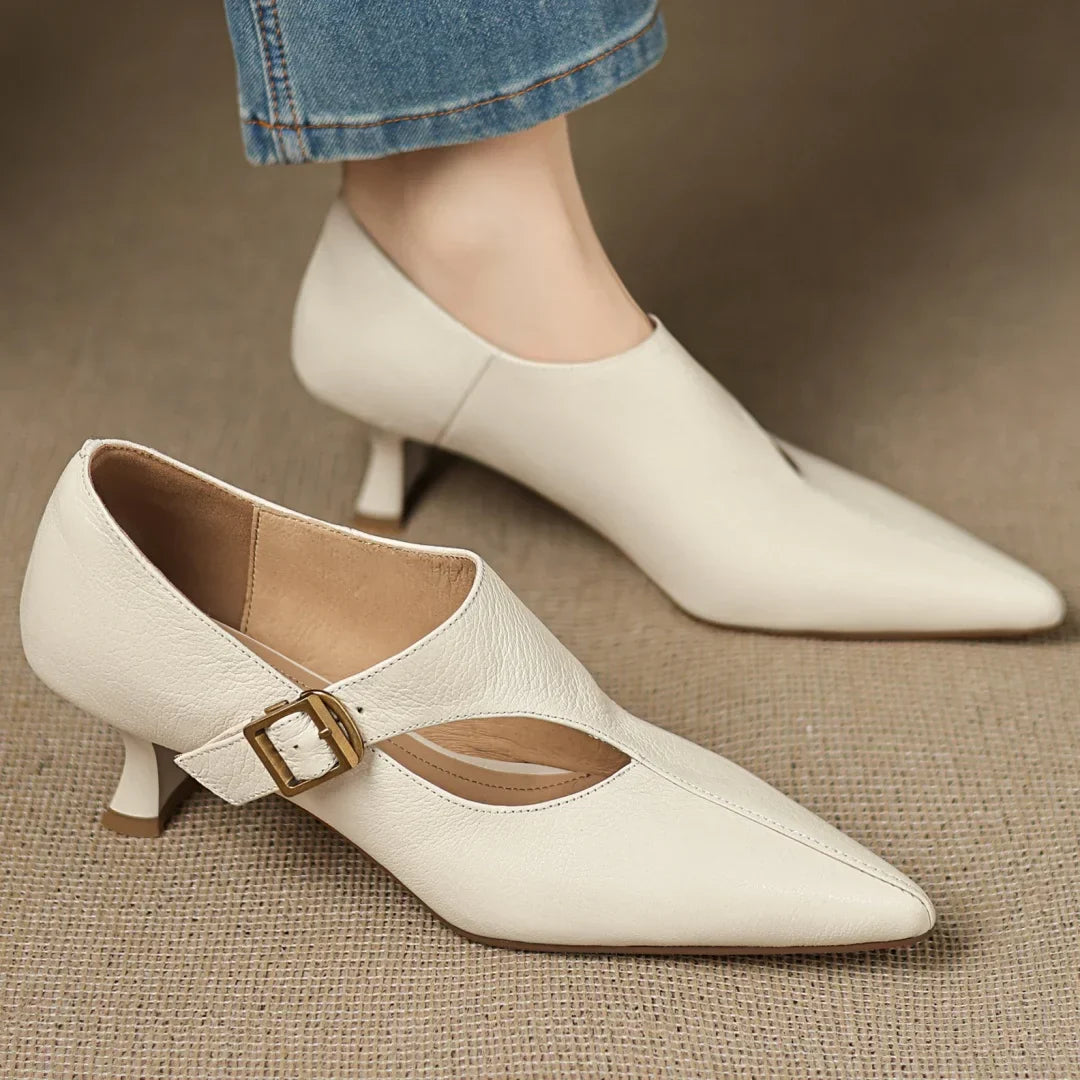 Women's Leather Dress Pumps - 
Fashinoza