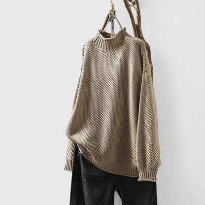 Women's High Neck Ribbed Turtleneck Sweater