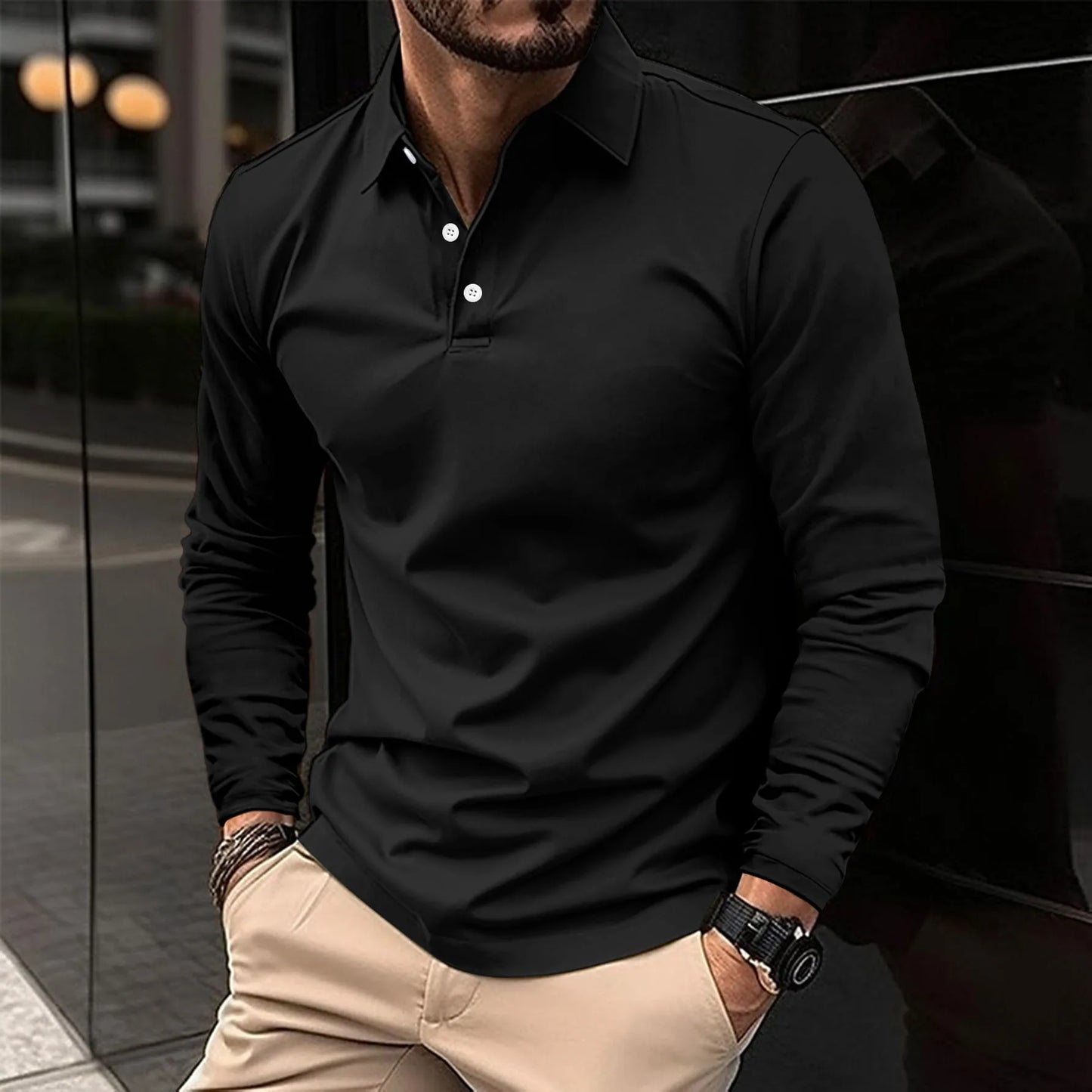 Levi | Men Spring Long Sleeve Polo Top