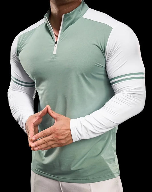Men's Half-Zip Gym Shirt - 
Fashinoza