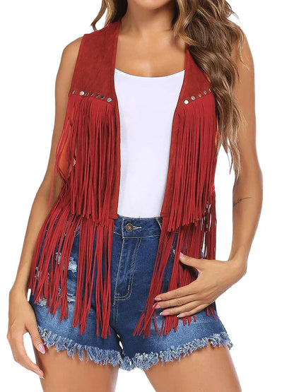 Women's Sleeveless Fringe Vest