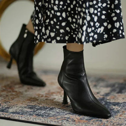 Women's Pointed Toe Ankle Boots Heel Style