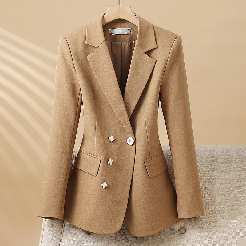 Women's One Button Blazer - 
Fashinoza