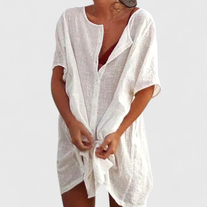 Dana | Womens Loose Button Beach Cover Up Shorts
