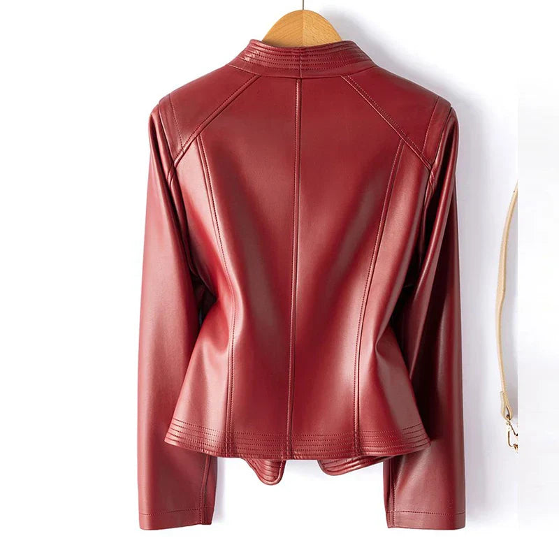 Madona Women's Sheepskin Leather Moto Jacket