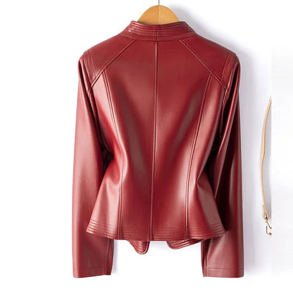Madona Women's Sheepskin Leather Moto Jacket