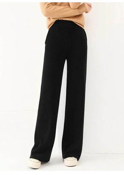 Relaxed Wide-Leg Pull-On Pants