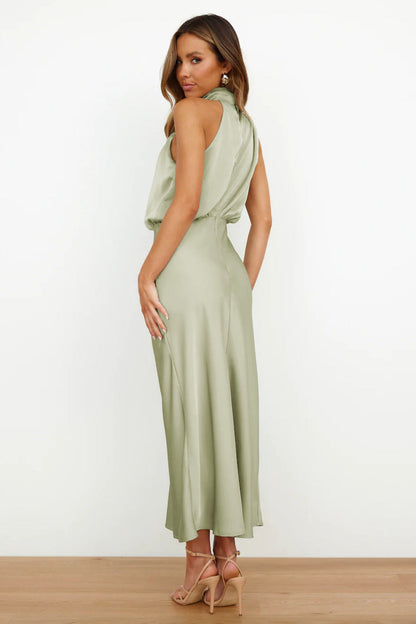 Women's Halter Neck Maxi Evening Dress