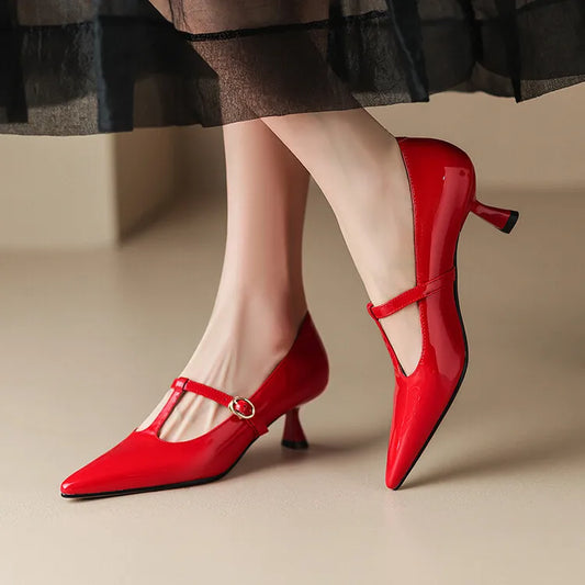 Ileen Genuine Leather Heels