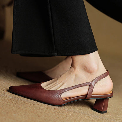 Camille Genuine Leather Heels