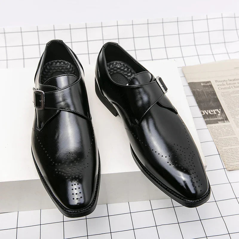Men's Dress Shoes Single Strap Buckle