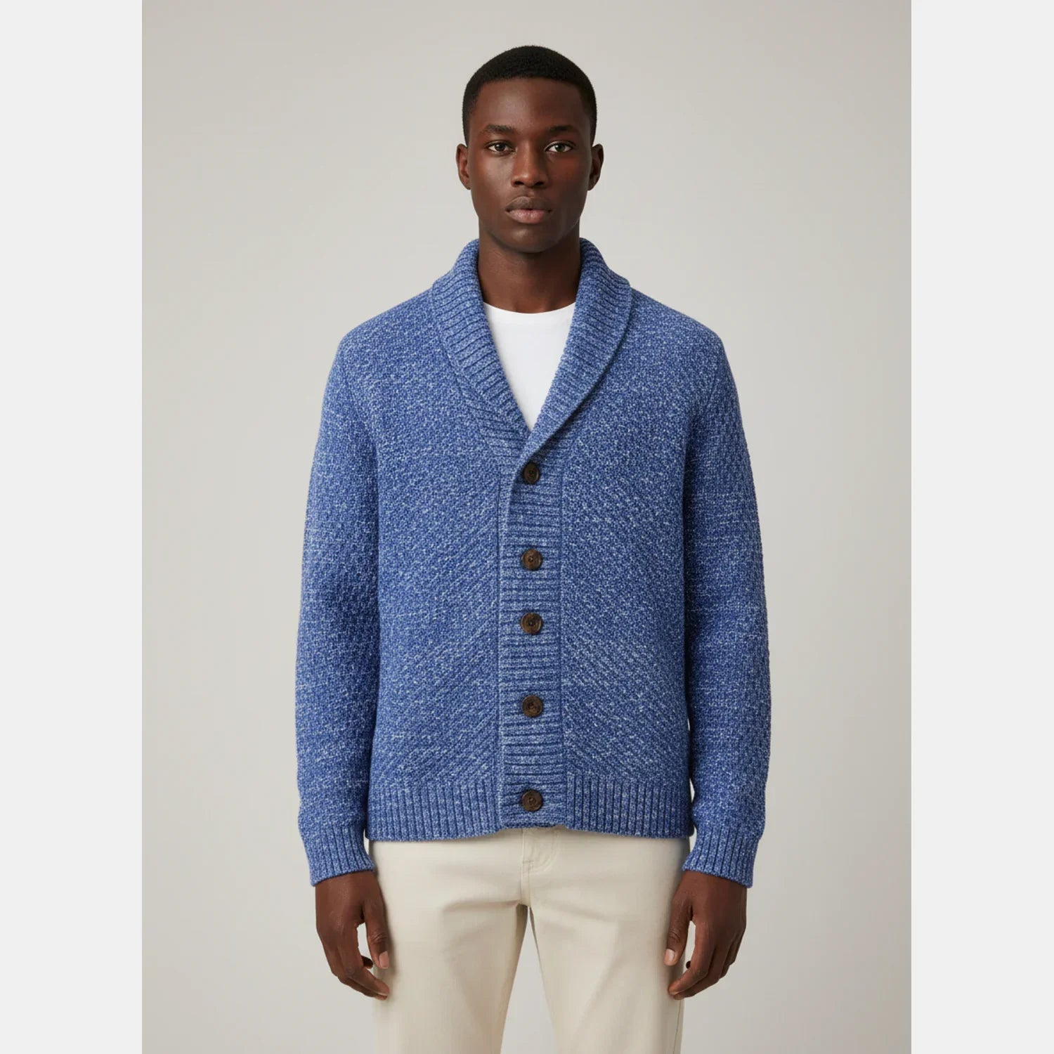 Men's Knit Sweater Shawl Collar - Fashinoza